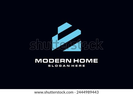 logo letter E home architecture icon brand building