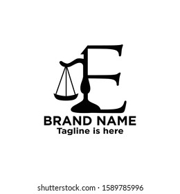 logo letter e with icon firm vector design