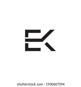 logo letter e k simple abstract font