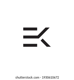 logo letter e k simple abstract font