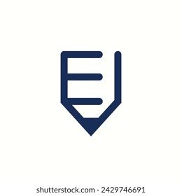 Elemento de plantilla de diseño de línea E de logotipo