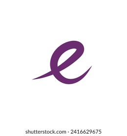 Logo letter e lowercase brush with blank background