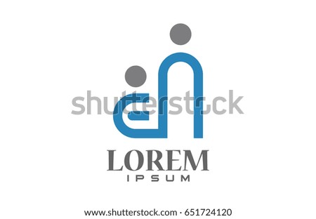 logo letter e and n parenting icon