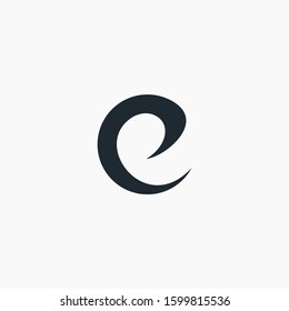 logo letter E or E O circle with ribbon swoosh wave. The logo can be used for business consulting and financial companies - vector