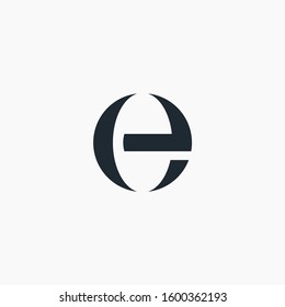 logo letter E or E O circle with ribbon swoosh wave. The logo can be used for business consulting and financial companies - vector