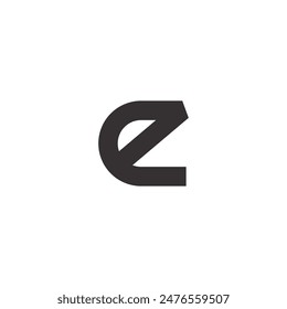 Logo letter E outline stroke with blank background