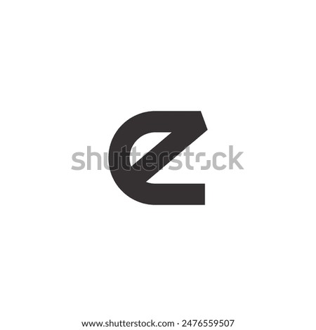 Logo letter E outline stroke with blank background