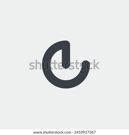 Logo letter E and power button with blank background