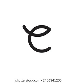 Logo letter E stroke minimalist with blank background