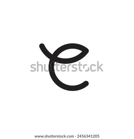 Logo letter E stroke minimalist with blank background