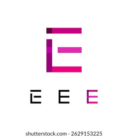 Logo Letter E, trendy modern alphabet font, set of four different letter for your brand name design, vector illustration 10 EPS