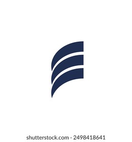 Logo letter E unique minimalist design with blank background