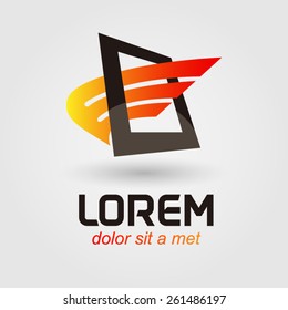 logo with letter E, vector design template.