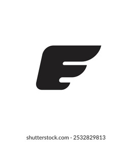 Logo letter E wing bird unique design with blank background