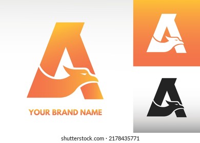 Logo Letter A  Eagle Bird Garuda Initial Monogram vector Design in gradient and Monochrome color variation Perfect for Brand Business Symbol Identity