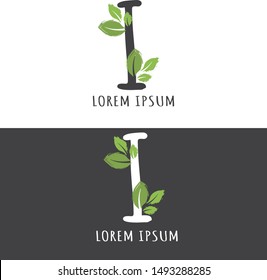 Logo letter I for eco company 