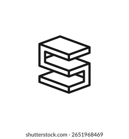 Letra de logotipo ES bloco de construção design exclusivo