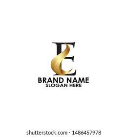 logo letter es custome gold vector template