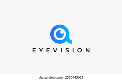 Logo Letter A and Eye Vision. Digital, visual with modern and minimalist concept. Editable file.