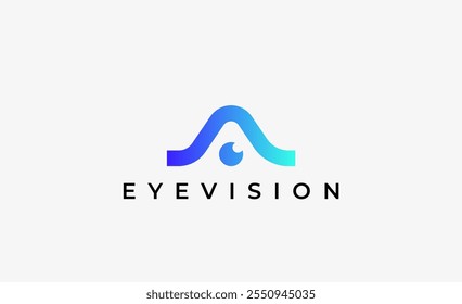 Letra de logotipo A e visão ocular. Digital, visual com conceito moderno e minimalista. Arquivo editável.