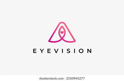 Letra A del logotipo y visión ocular. Digital, visual con concepto moderno y minimalista. Archivo editable.