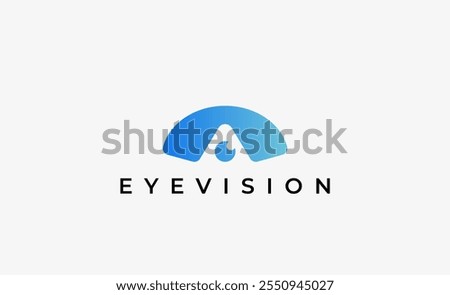 Logo Letter A and Eye Vision. Digital, visual with modern and minimalist concept. Editable file.