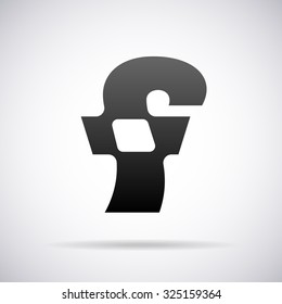 Logo or letter F.
