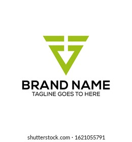 Logo letter F abstrac - vector