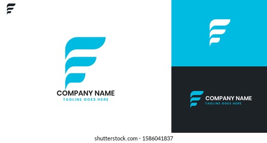 Logo letter F - All elements on this template are editable with vector software.