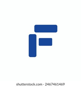 Logo letter F bar unique design minimalist with blank background