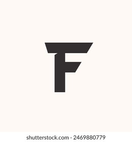 Logo letter F black design unique with blank background