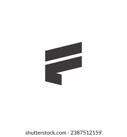 Logo letter F capitalized flag with blank background