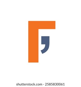 Logo letter F comma text paragraph unique design