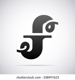 Logo for letter F. Design template
