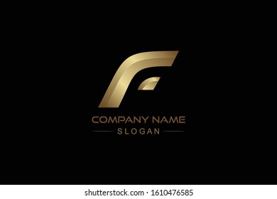 logo letter f in gold color for glamour and elegant