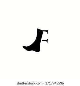logo letter f with icon foot vector design