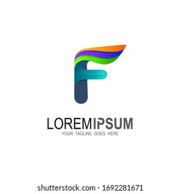 Logo letter f, icon in the form of letter f