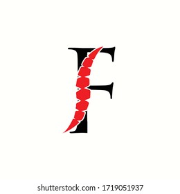 logo letter f with icon spine vector design