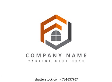 logo letter f and j architecture icon