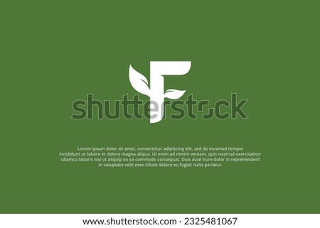 logo letter f leaf nature green
