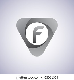 logo letter F rounded in the triangle shape, Vector design template elements for your application or company identity.