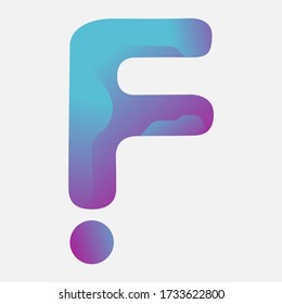 el logotipo de la letra F con un pequeño círculo al final, la prima impresionada y no rígida