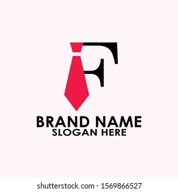 logo letter f with tie vector design