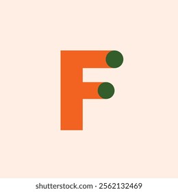 Logo letter F unique design with blank background