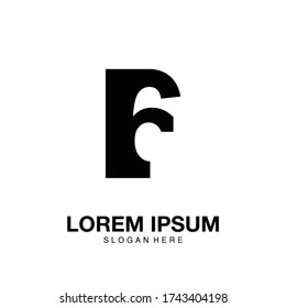 Logo letter F6 or 6F simple logo concept, identity icon modern 