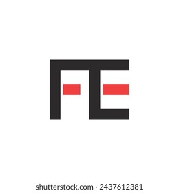 Logo letter FE minimalist with blank background