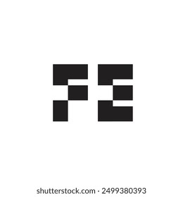 Logo letter FE pixel design with blank background