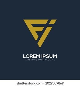 Logo letter FI modern monogram creative concept