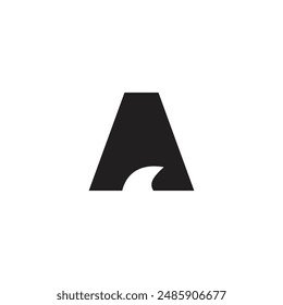 Logo letter A with fin shark unique design template