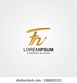 Logo letter FN gold - Vector